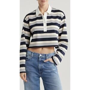 Reformation Ana Rugby Crop Polo NWOT